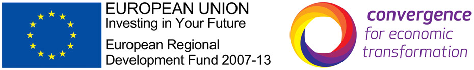 EU logo and Convergence for economic transformation Logo