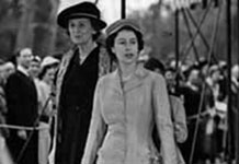 Her Majesty the Queen arrives to present the new University of Exeter with its Charter and unveil the foundation stone of the Queen’s Building in May 1956.