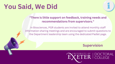 You Said, We Did - Supervision