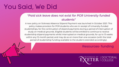 You Said We Did 2021 Paid Sick Leave for Paid University Funded Students