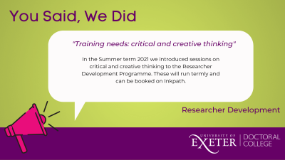 You Said We Did 2021 Training Needs Critical and Creative Thinking
