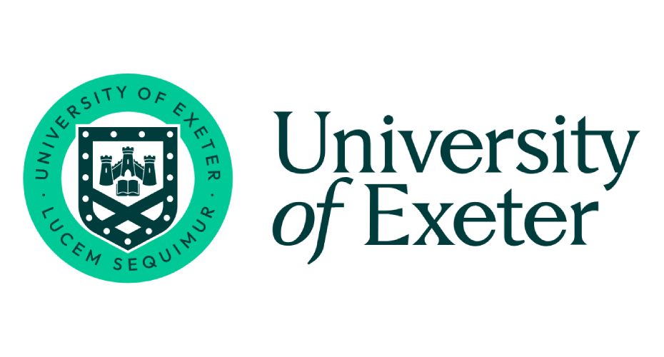 University of Exeter logo: a blue crest in a green circle. Written around the circle are the words 'University of Exeter. Lucem sequimur.'