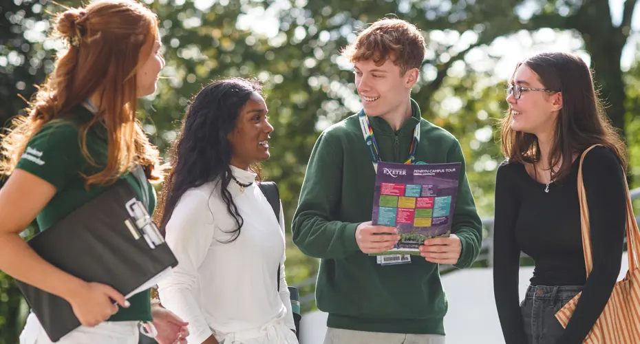 Student Ambassadors talking to prospective students at an Open Day