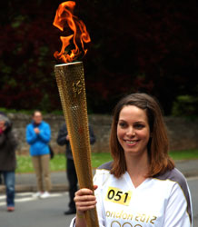 Ashley Petrons with Olympic Torch