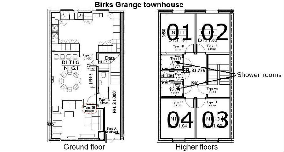 Floorplan for townhouses
