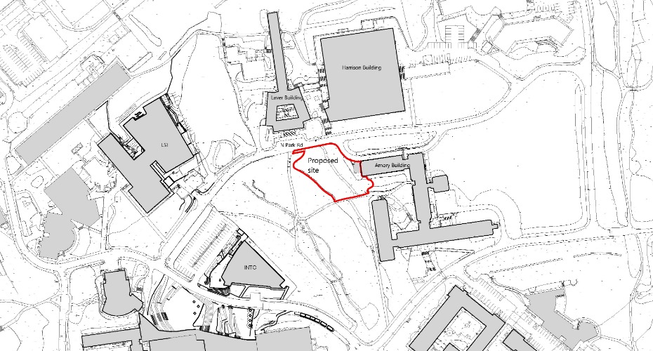Proposed location of the CREWW building