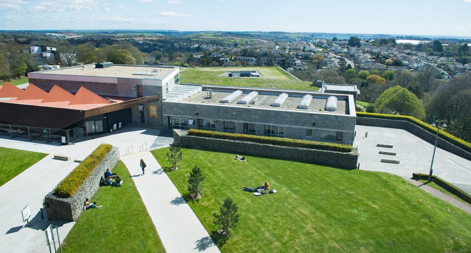 Aerial photo of Penryn Campus, Cornwall