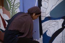 Creating the mural in Alexandria