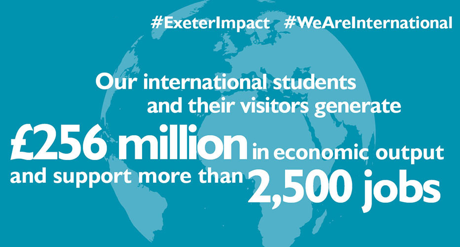 Our international students and their visitors generate £256 million economic output and support more than 2,500 jobs