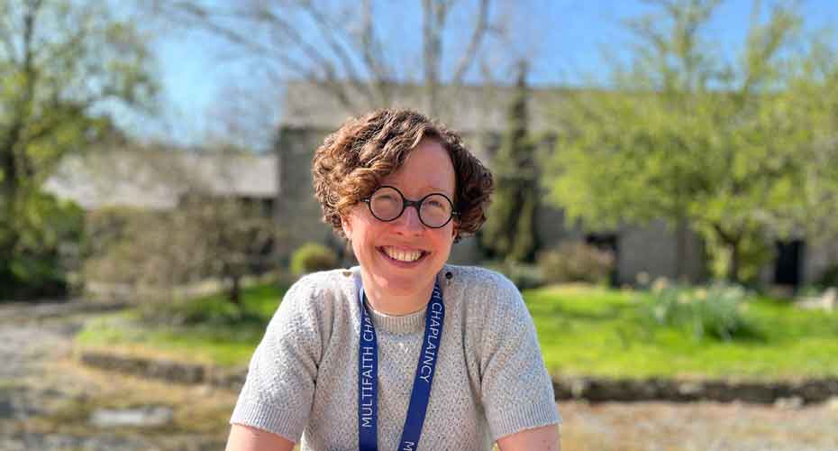 Gemma Tracey sat outside smiling into camera