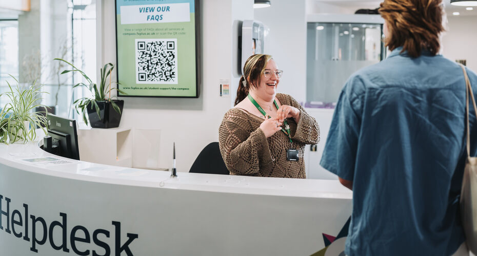 Advice is given at the Student Helpdesk at Penryn campus
