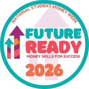 Upward arrows in a circle, text reads future ready 2026