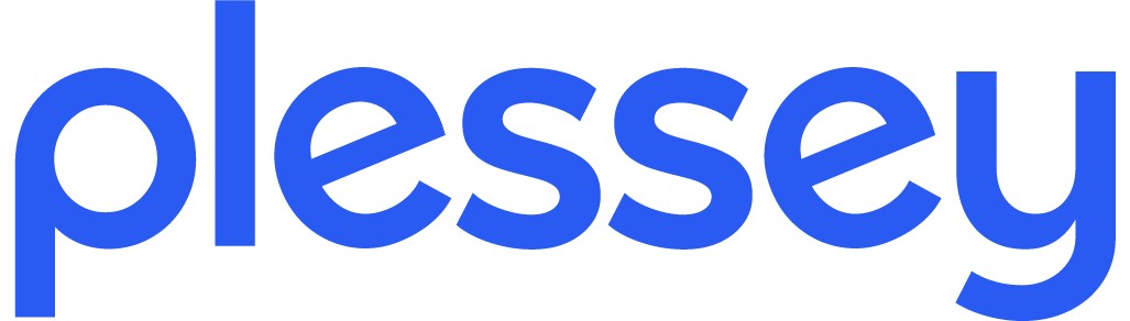 Plessey logo in blue
