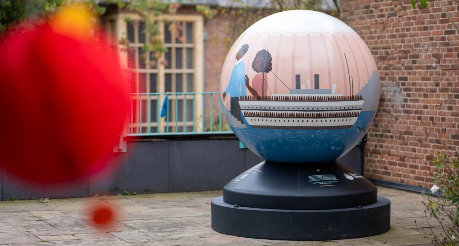 The striking globe, called Uncertain Voyage: A Complex Triangle, has been unveiled on the University’s Streatham campus at a special ceremony to mark the occasion.
