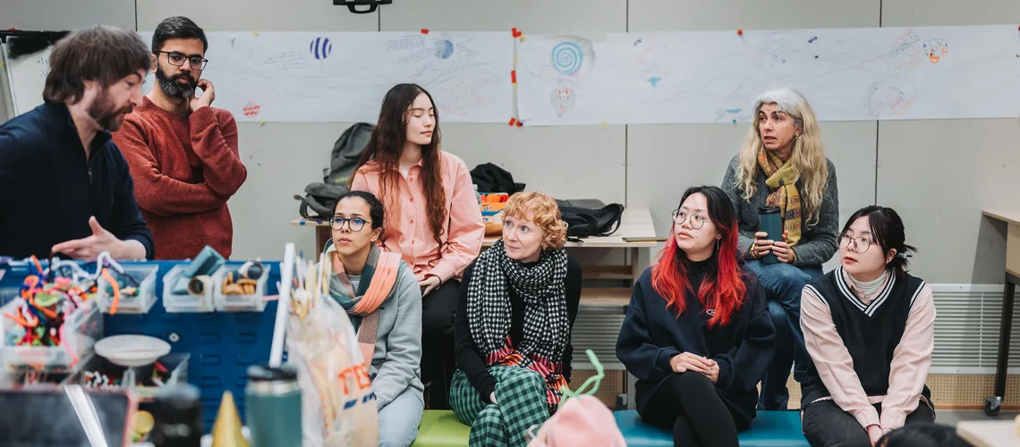 Masters students taking part in a Transdisciplinary Module workshop on Streatham Campus.