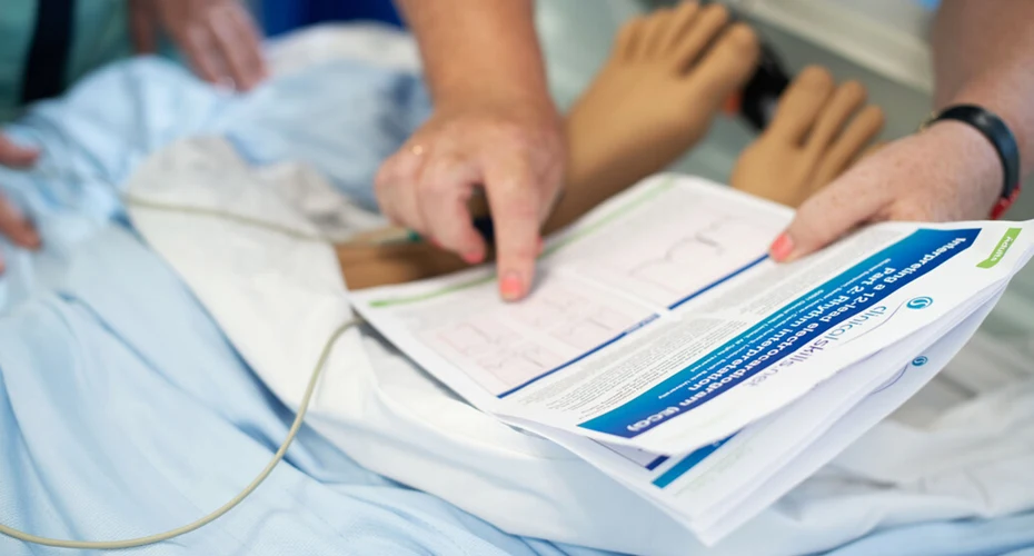 A student receiving clinical medical training at the University of Exeter Medical School.