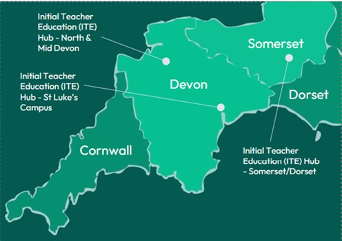 Graphic showing Primary Partnership area & ITE Hubs