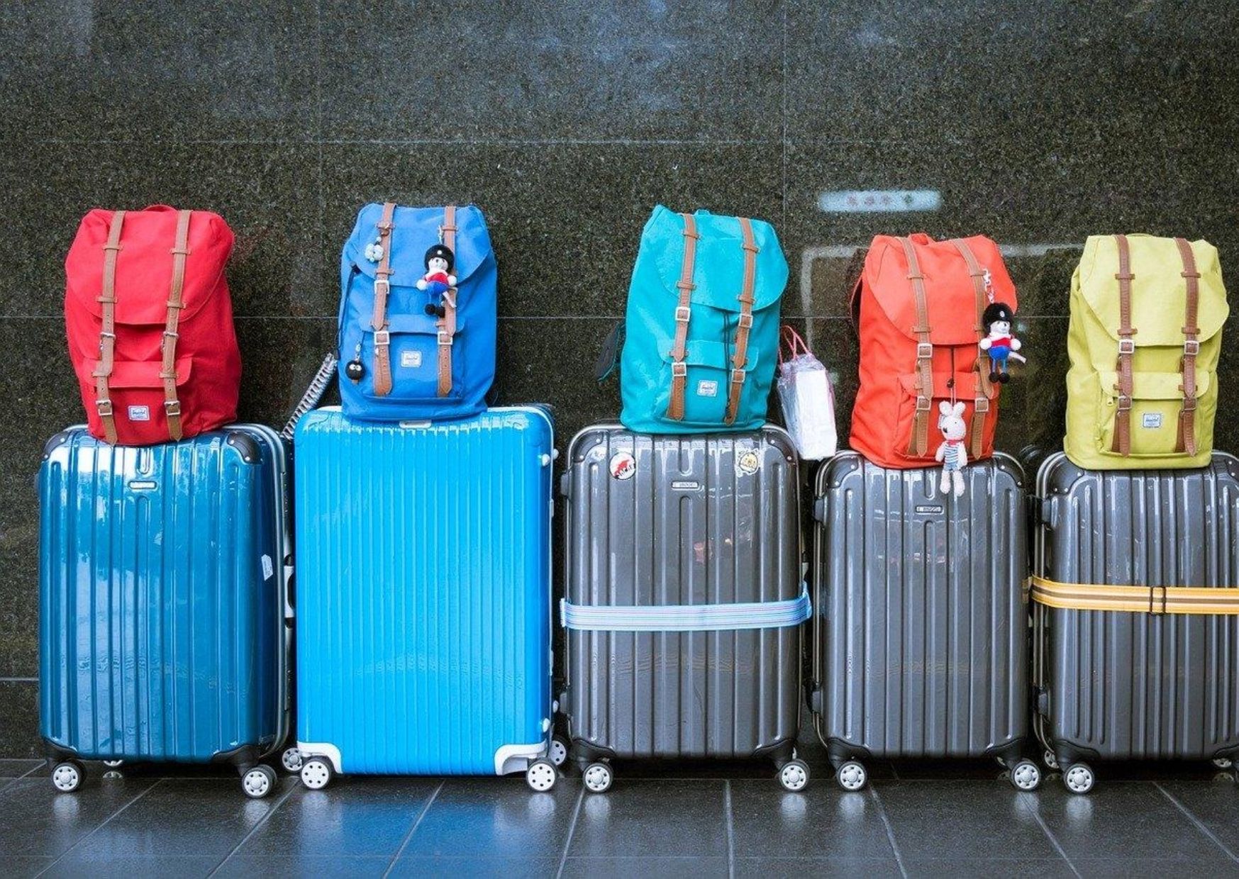 Suitcases in a row