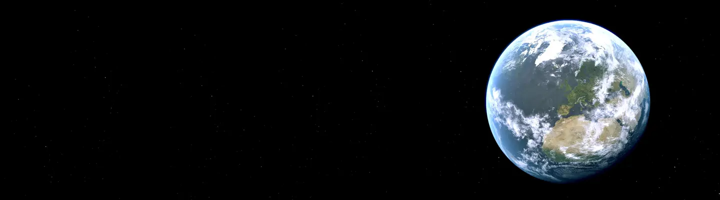 A graphic of Earth viewed from space.