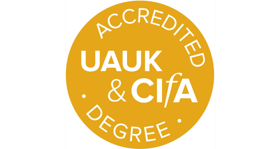 Logo reading UAUK and CIfA accredited degree