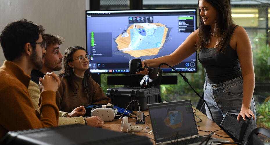 students using maker space equipment