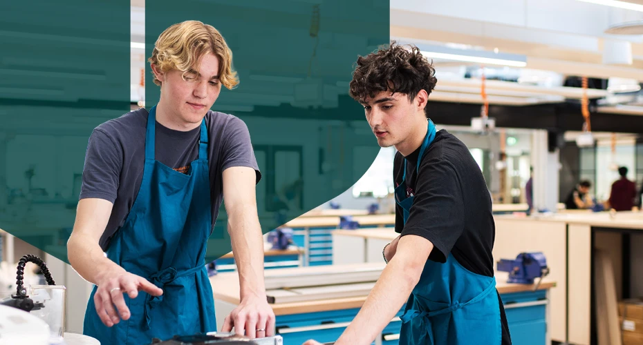 students in an engineering lab