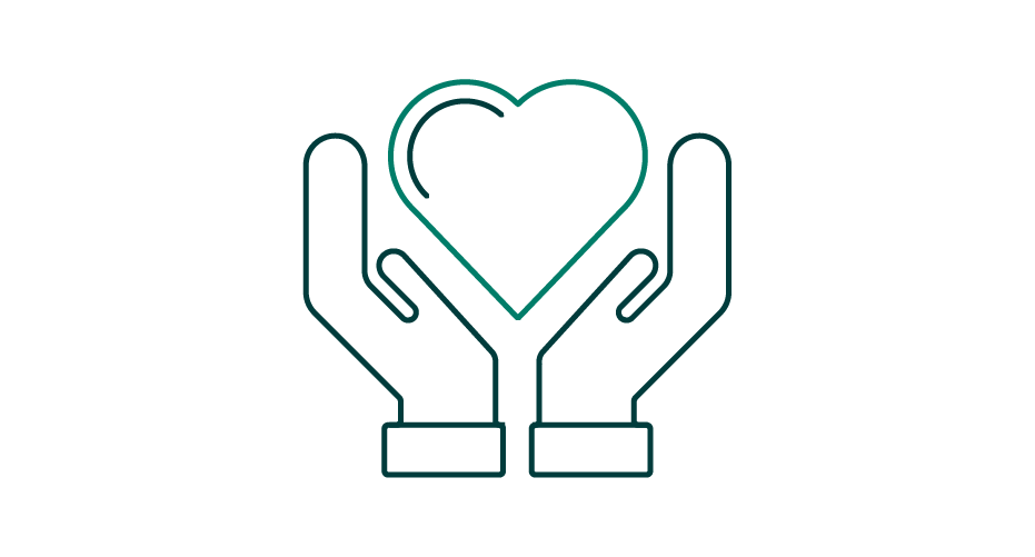 Care icon: two hands cradling a heart