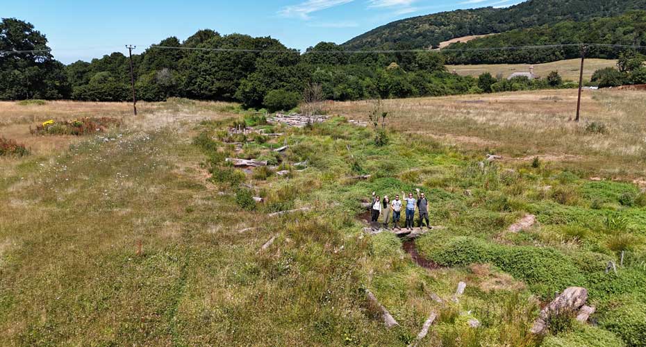 People in a river bed