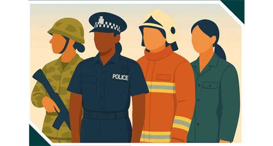 Security personnel in illustration form