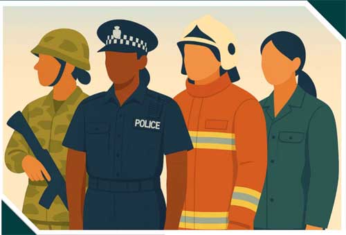 Security personnel in illustration form