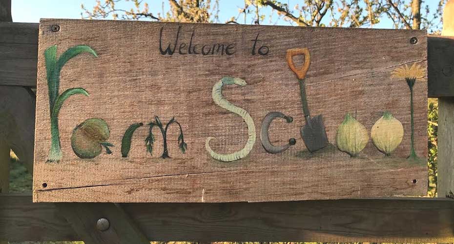 Farm school sign