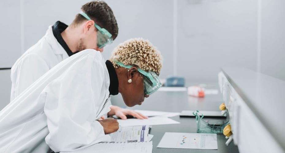PhD students in a lab