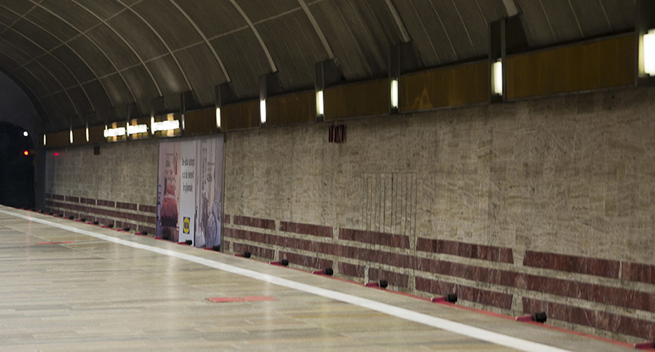 Empty underground station
