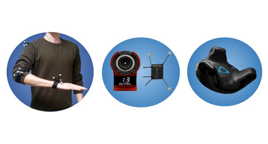 Three pieces of VR equipment