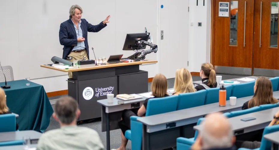 Professor Ian Bateman delivering a lecture at the LEEP@10 event.