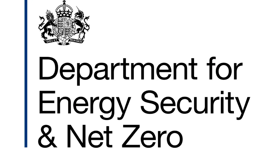 Logo for the department for energy security and net zero.