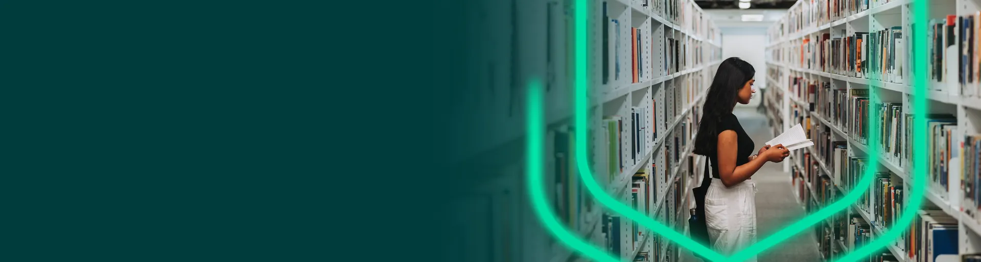 An image of a University of Exeter student's headshot over a branded background.