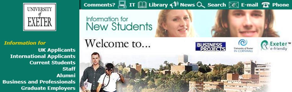 Image showing the University homepage as it was in 2002 with added seasonal banner