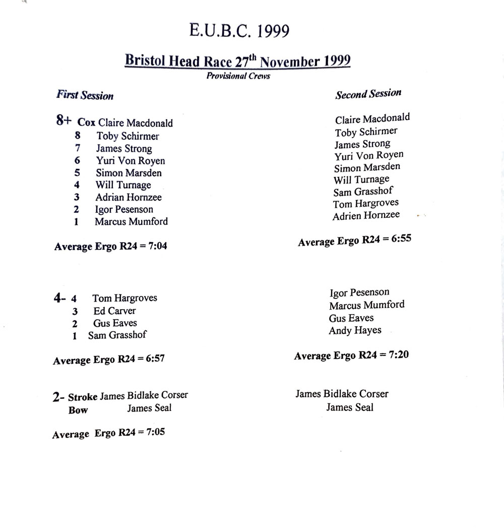 Bristol Head Race 1999
