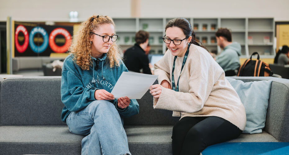 An employer talking to a current student