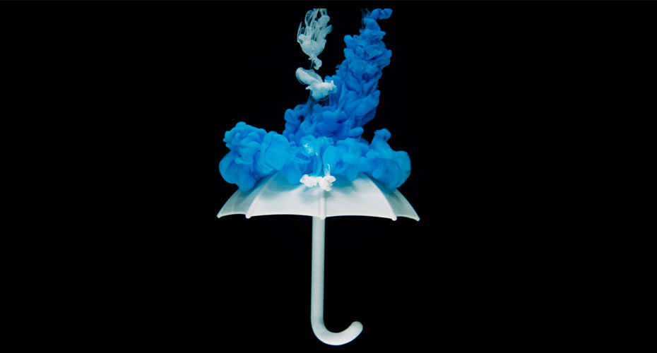 A graphic with an umberella
